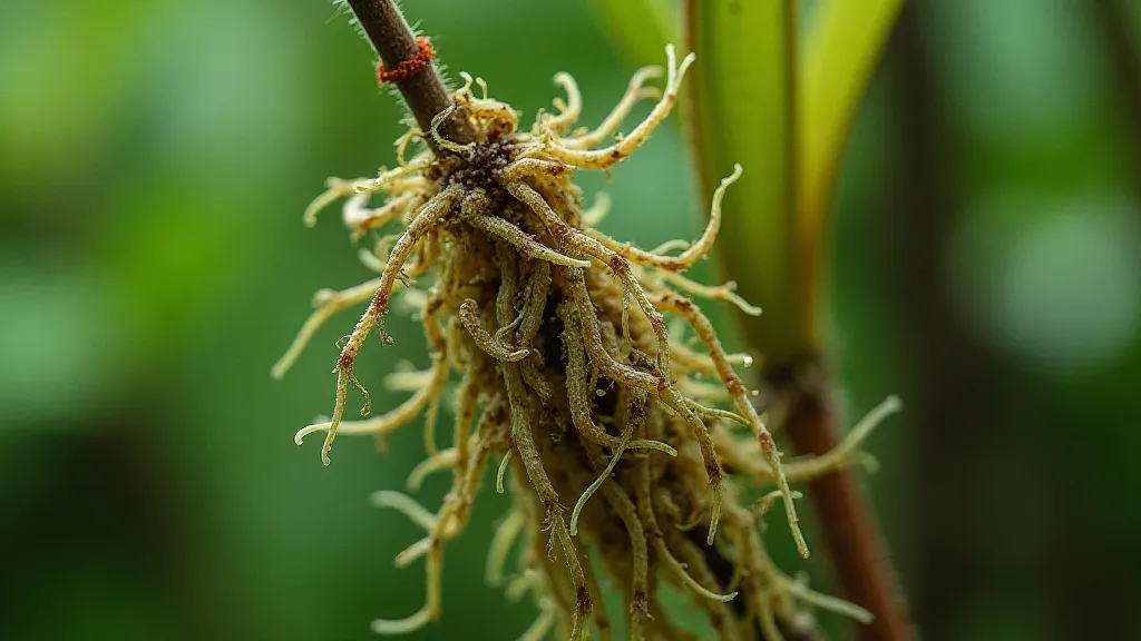 Bulbophyllum orchid roots