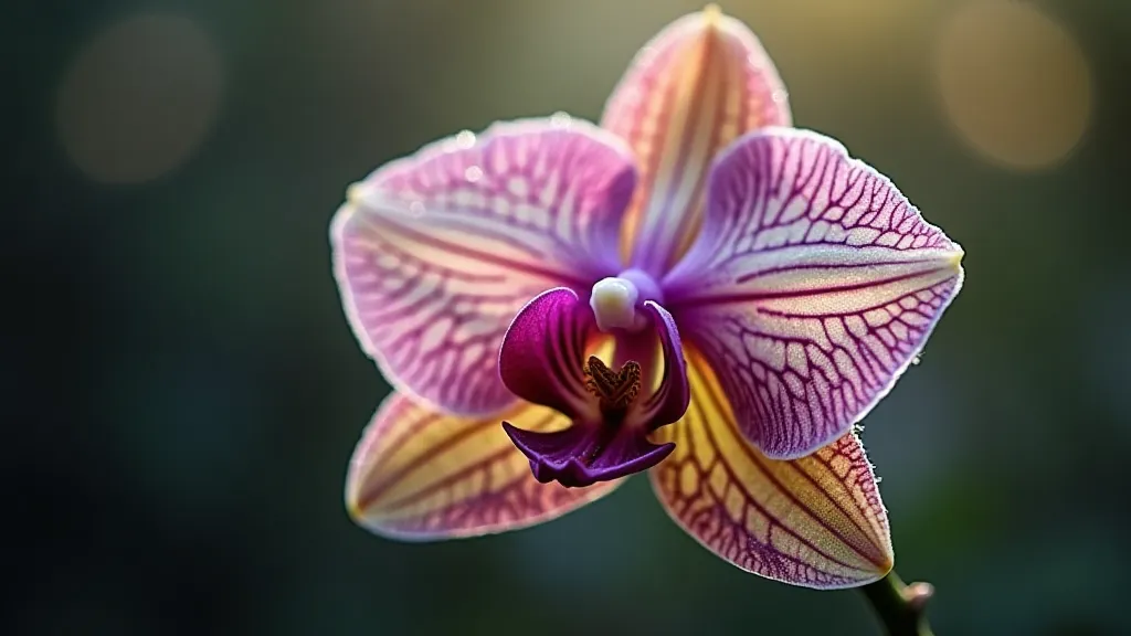 Close-up of a delicate orchid flower