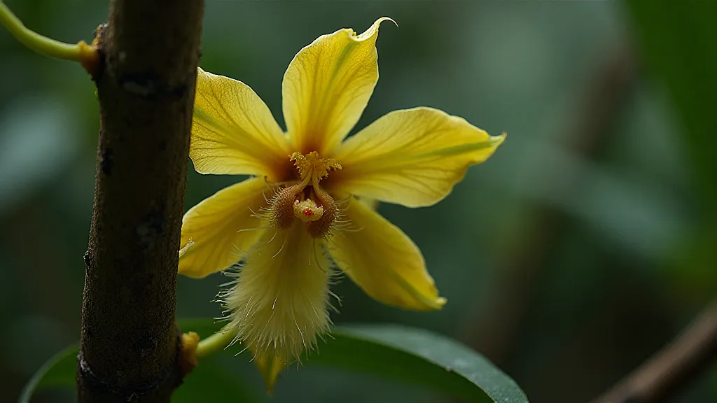 Rare orchid roots absorbing moisture