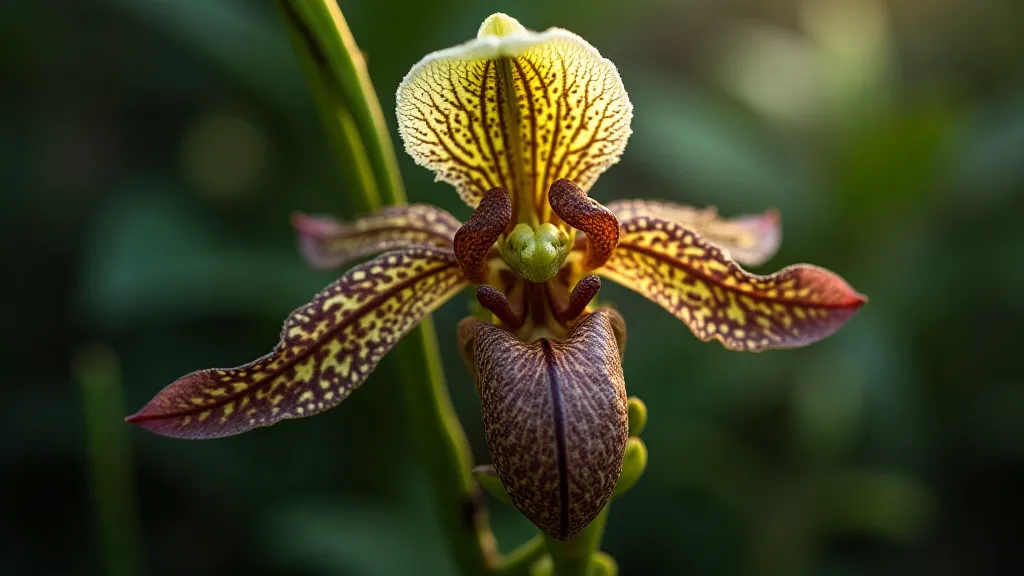 Paphiopedilum rothschildianum bloom