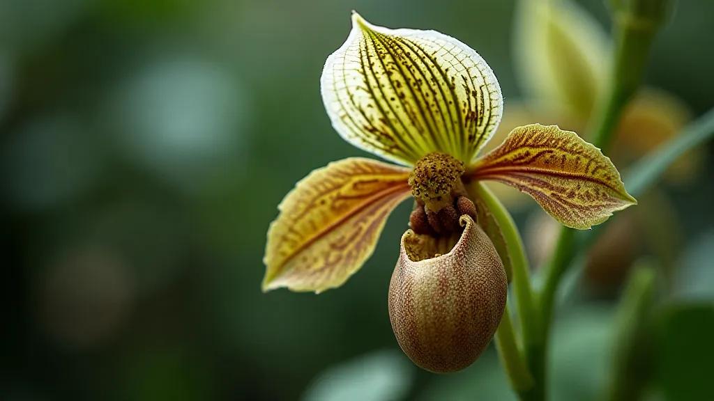 Paphiopedilum rothschildianum petal detail